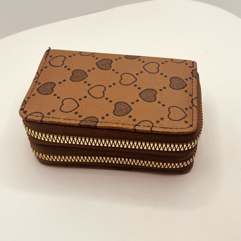 Mini wallet for women double zipper design
